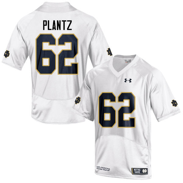 Men's NCAA Notre Dame Fighting Irish #62 Logan Plantz Stitched College Under Armour Authentic White Football Jersey XV10G04NB